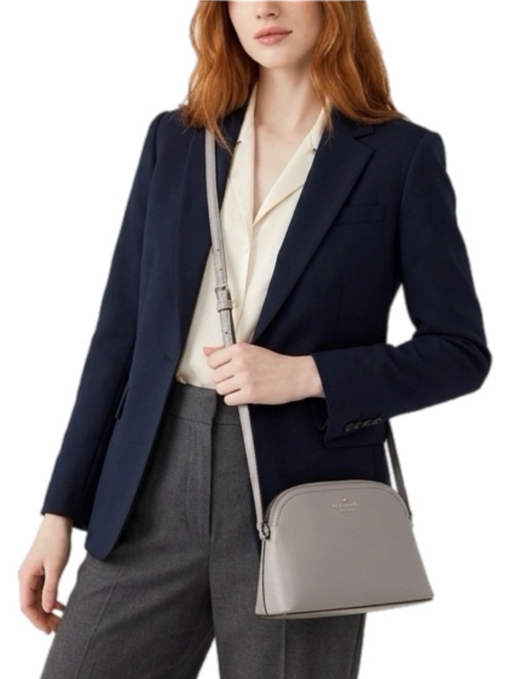 Kate ♠️ Spade DOME Taupe/Gray Leather Crossbody. ALLMOST NEW 6 hours use.